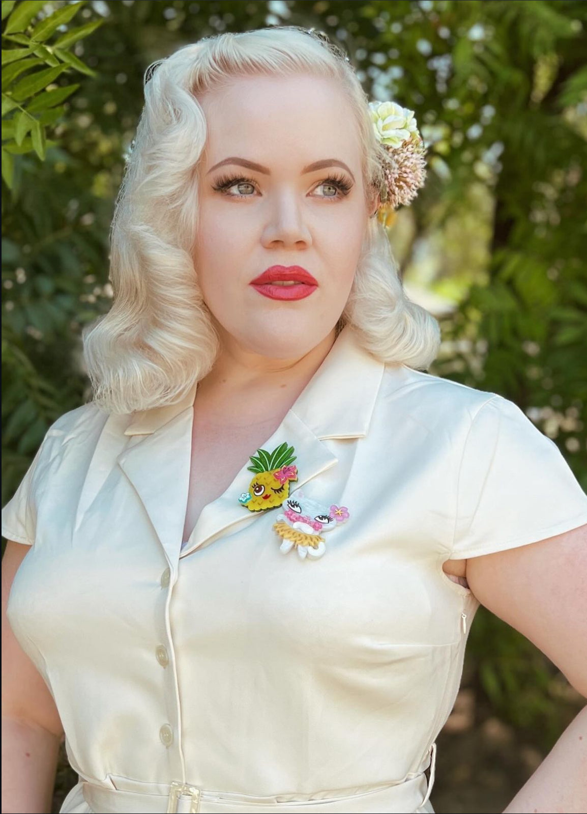 Tiki Hula Kitty Brooch by Miss Fluff x Lipstick & Chrome-3