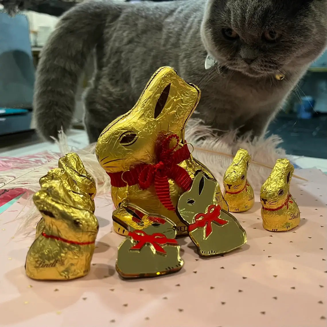 Chocolate Bunny Easter Earrings-3