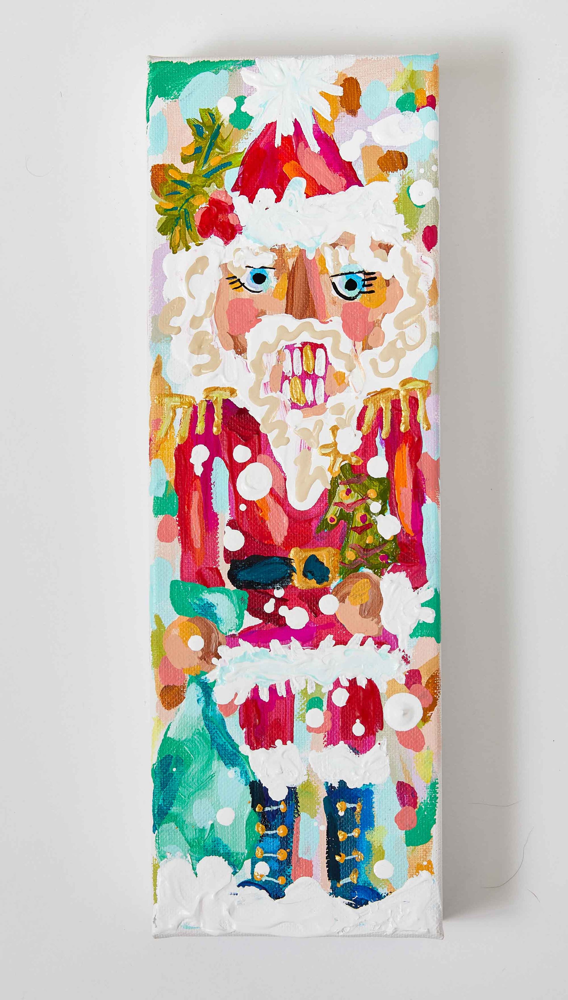 Santa Nutcracker Christmas Painting: 3x9-1