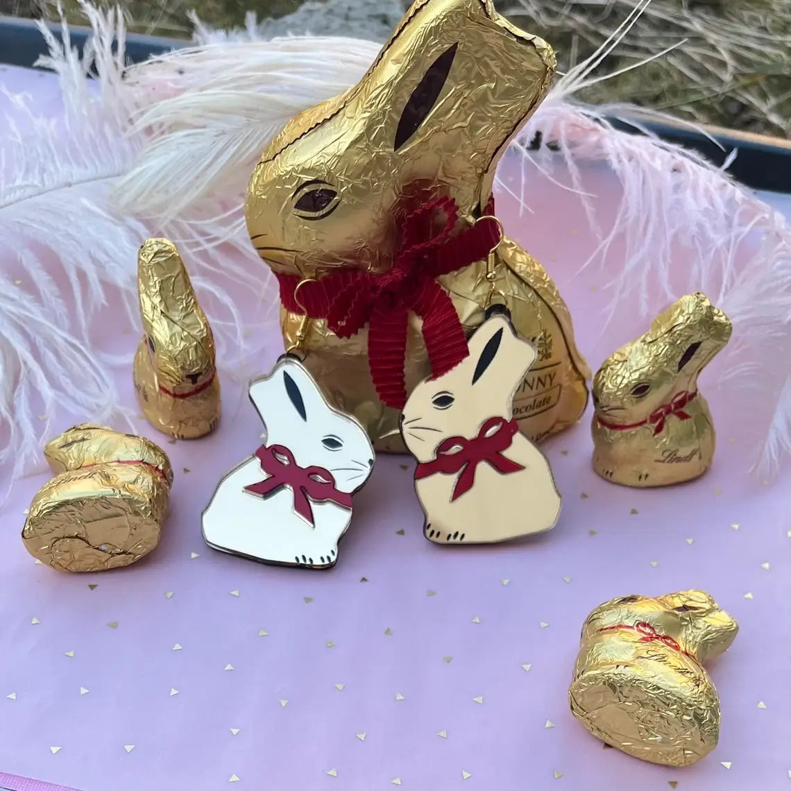 Chocolate Bunny Easter Earrings-1
