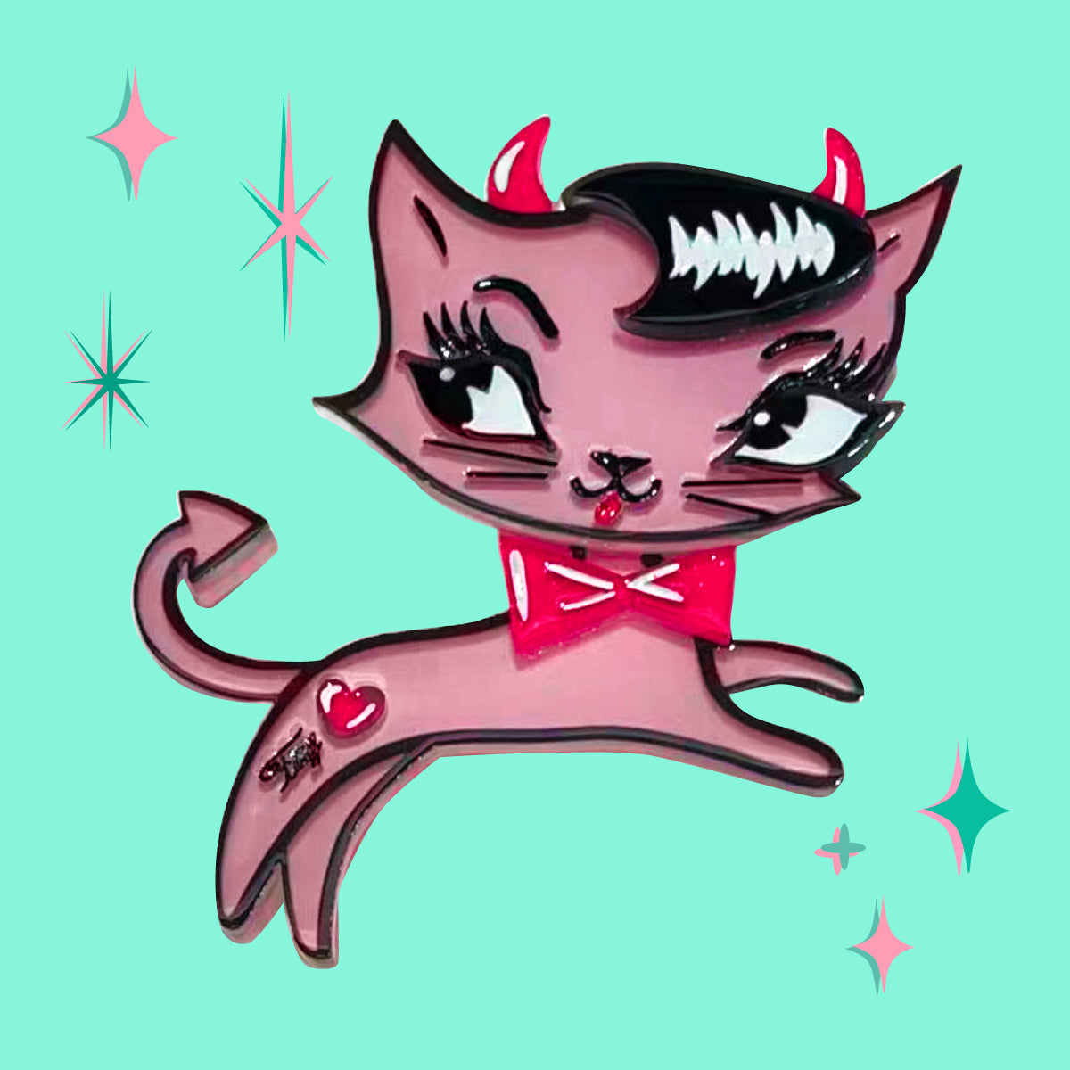 Bad Kitty Brooch by Miss Fluff x Lipstick & Chrome-1
