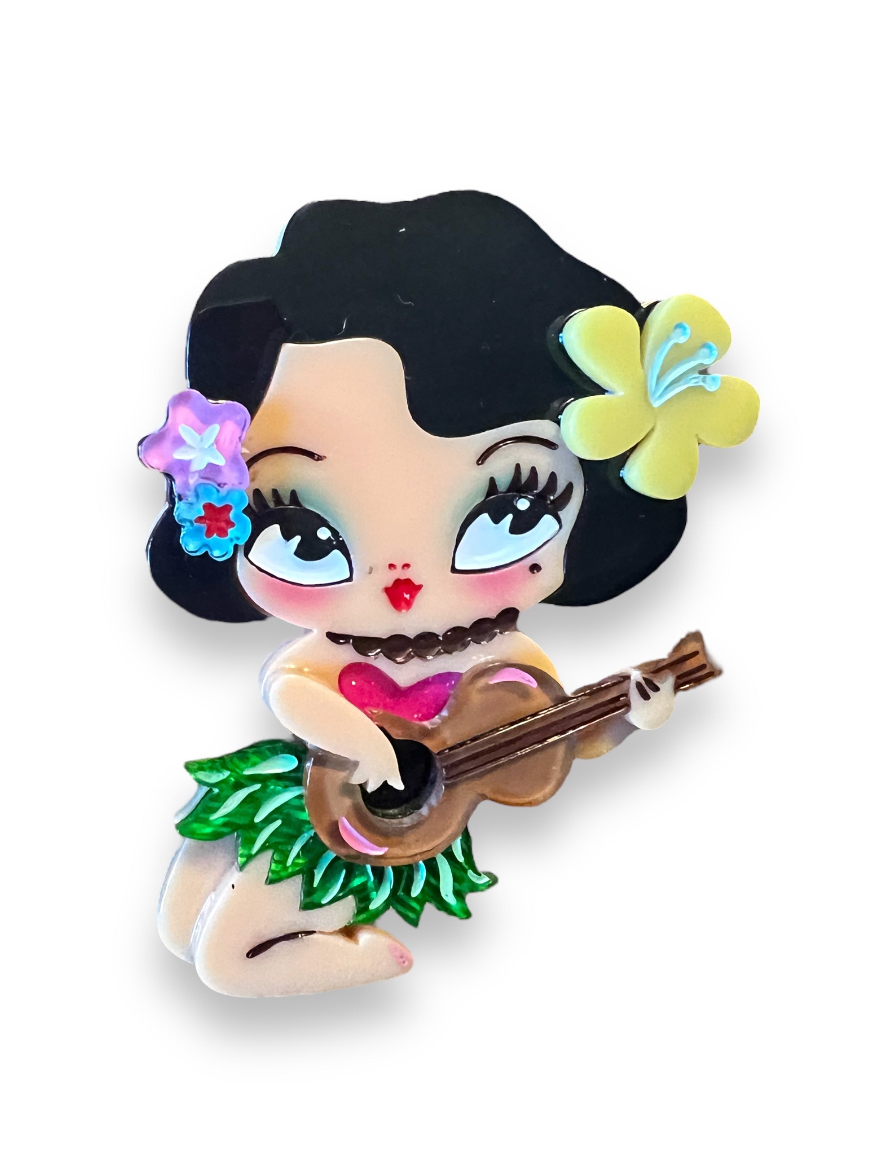 Hula Lula Tiki Girl Brooch by Miss Fluff x Lipstick & Chrome-3
