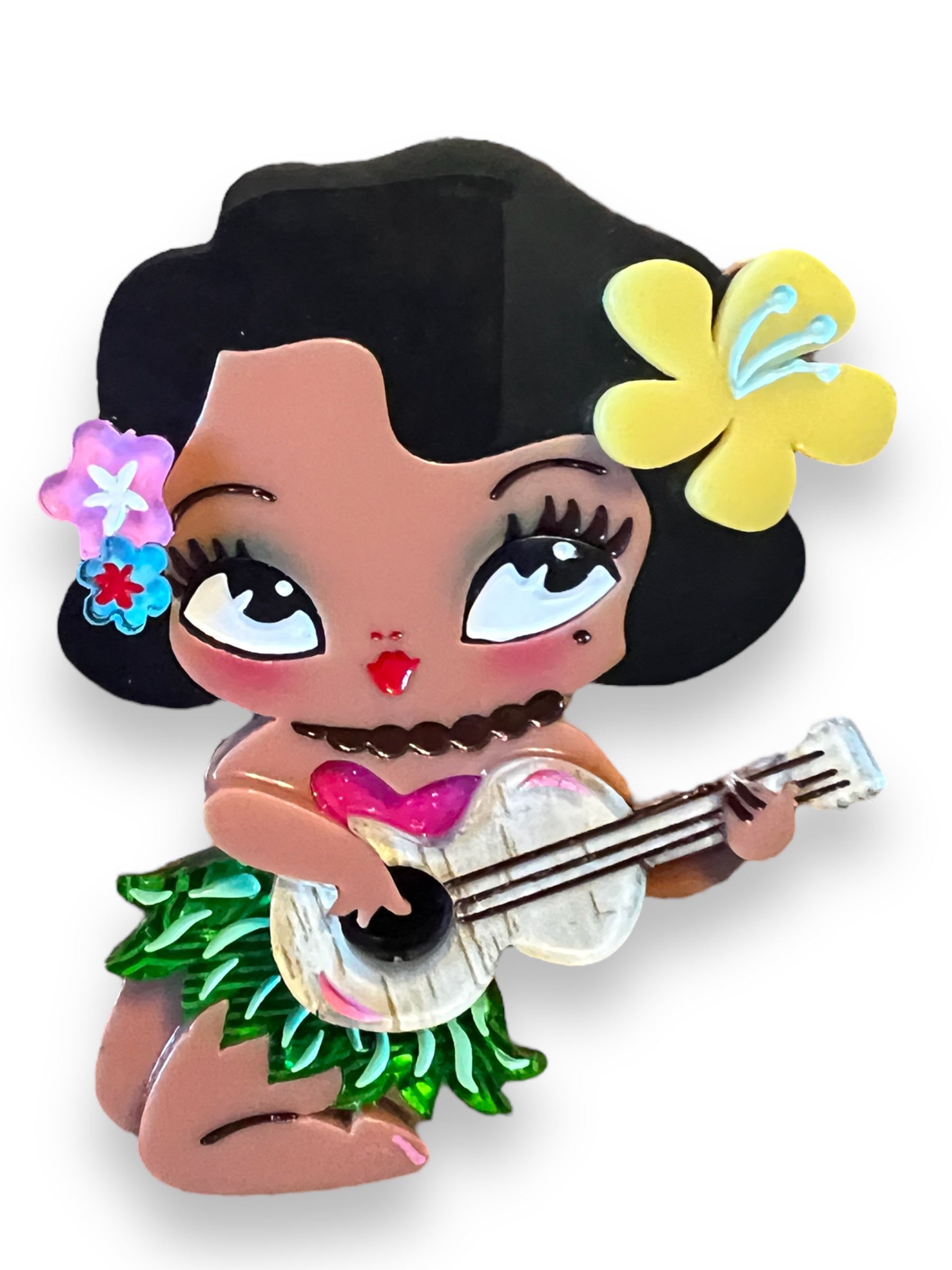 Hula Lula Tiki Girl Brooch by Miss Fluff x Lipstick & Chrome-1
