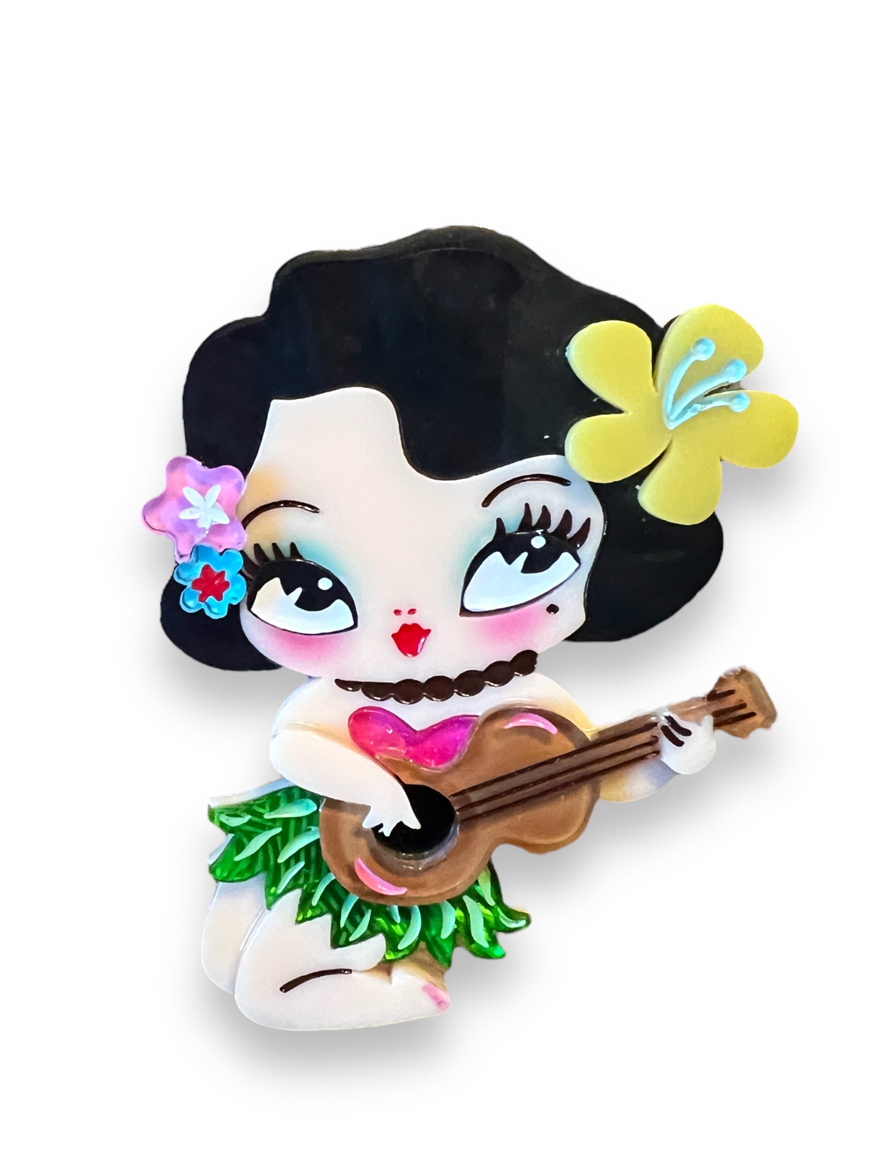 Hula Lula Tiki Girl Brooch by Miss Fluff x Lipstick & Chrome-2