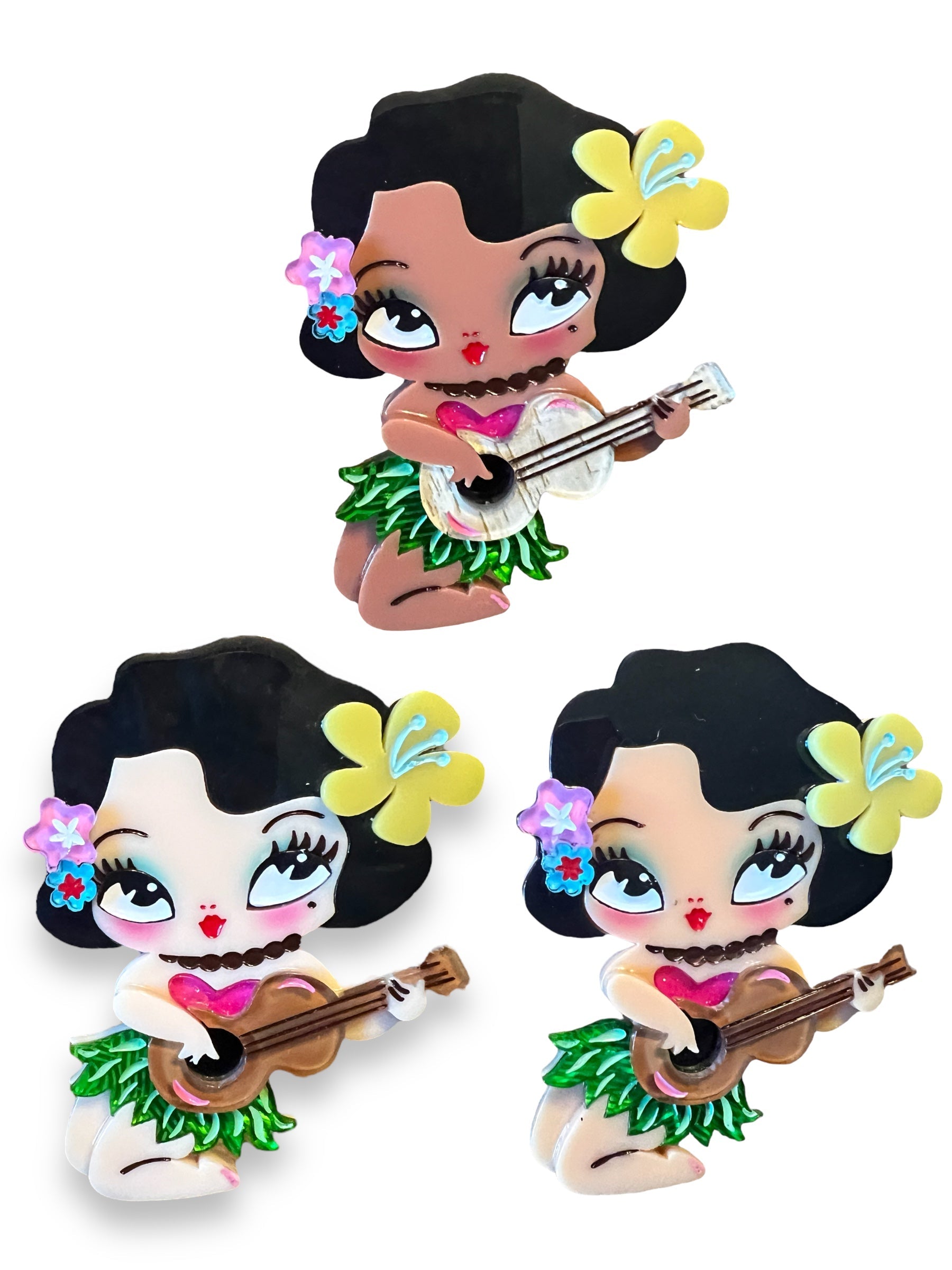 Hula Lula Tiki Girl Brooch by Miss Fluff x Lipstick & Chrome-0
