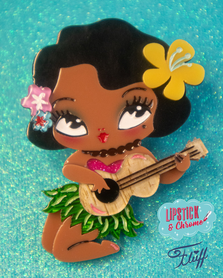 Hula Lula Tiki Girl Brooch by Miss Fluff x Lipstick & Chrome-4